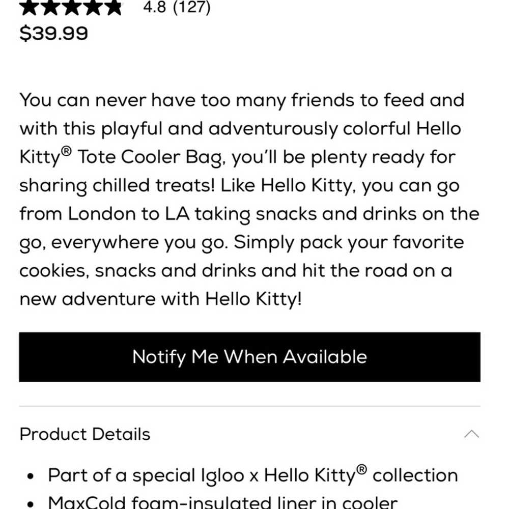 Igloo hello kitty Tote Bag new - image 10