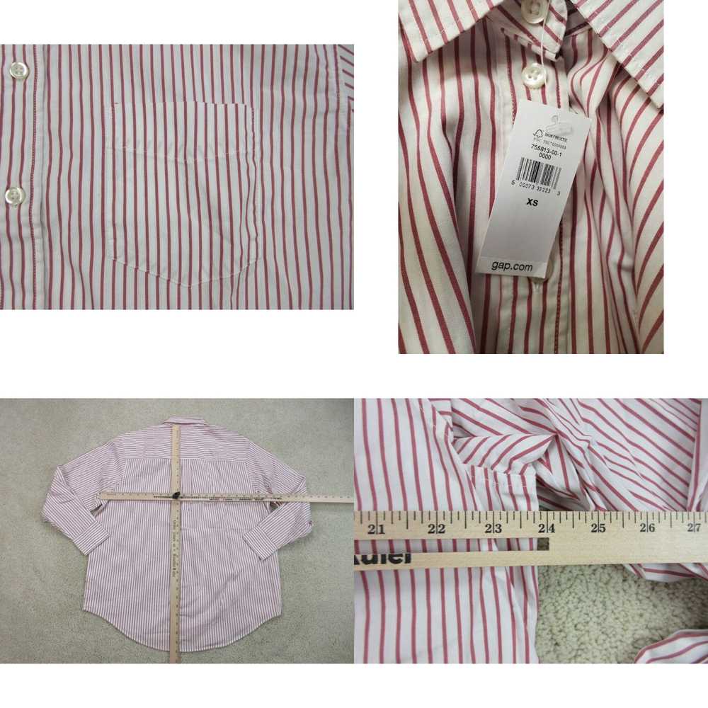 Gap Gap Shirt Women Extra Small White Red Button … - image 4