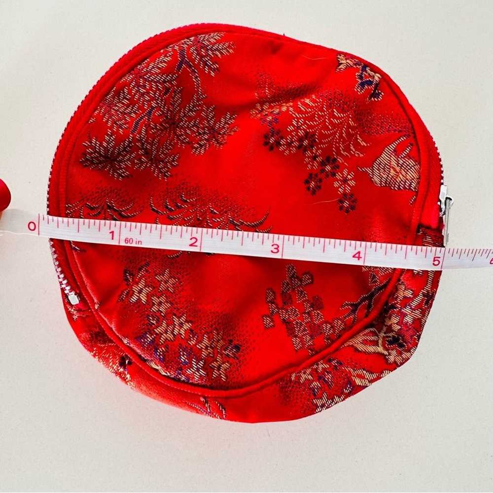 VINTAGE Hong Kong Red Embroidery Print Circular C… - image 7