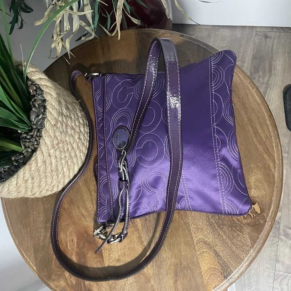 Coach Alex optic sateen crossbody purple bag - image 10
