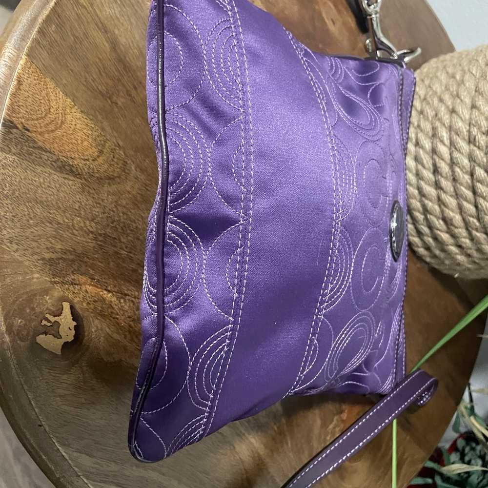 Coach Alex optic sateen crossbody purple bag - image 9