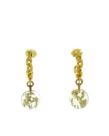 Louis Vuitton Gold-tone Resin Hoop Earrings with B