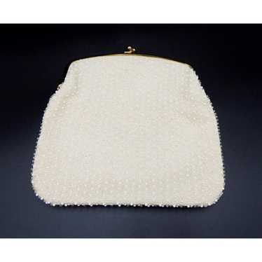 Lumiered Corde Cream Petite Bead Hand Bag Purse Go
