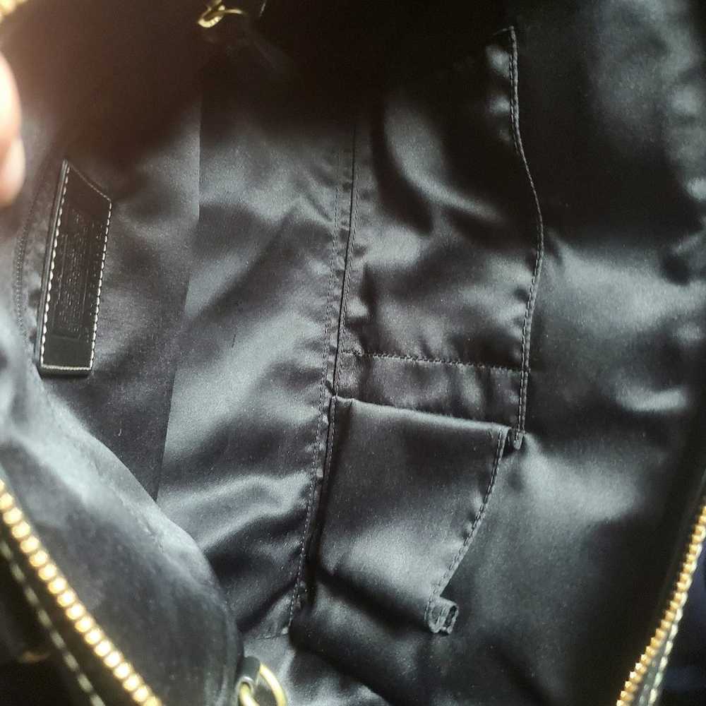 Coach black Hampton signature and leather medium … - image 6