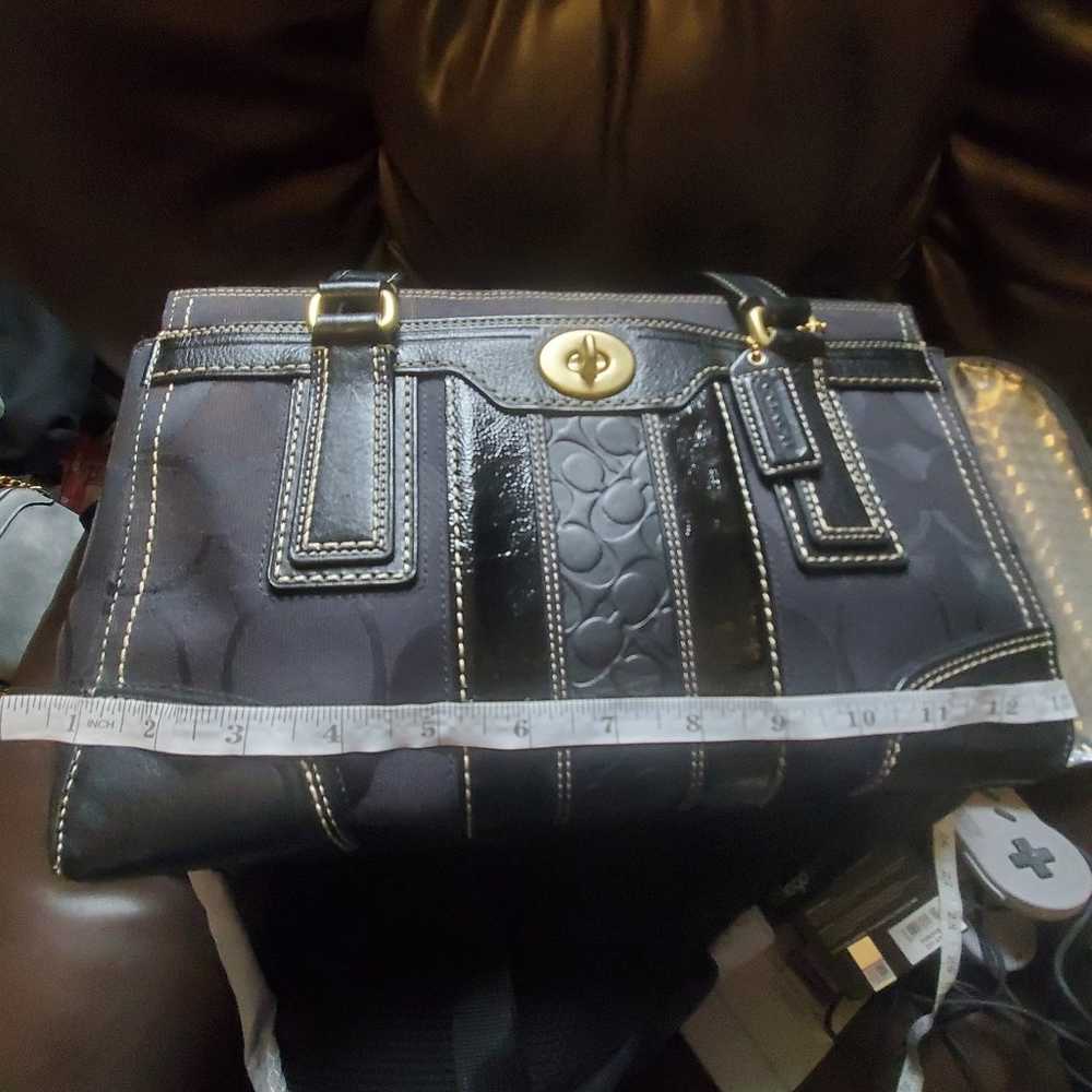 Coach black Hampton signature and leather medium … - image 9