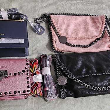 LOT of 4 Vegan Leather Purses Mersi - Pink, Black… - image 1