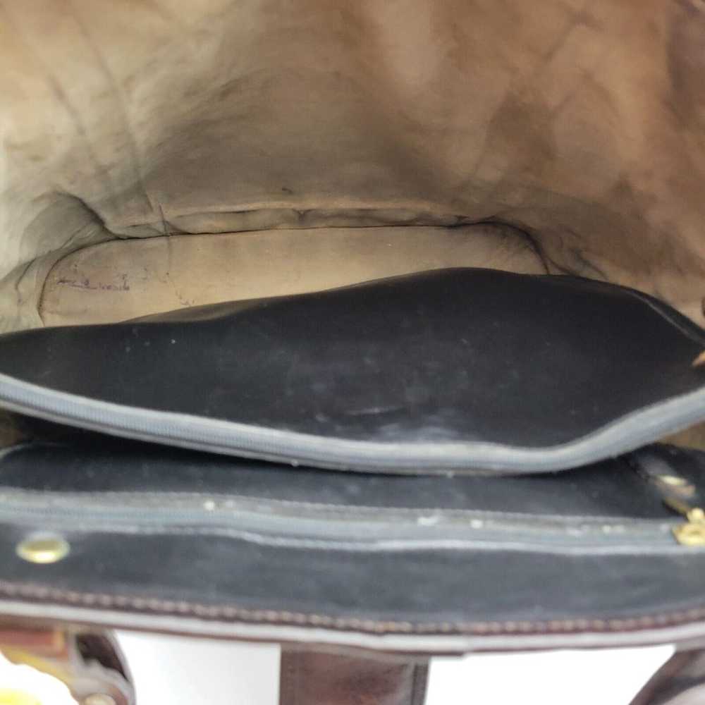 Vintage Brahmin Leather Black & Brown Shoulder bag - image 10