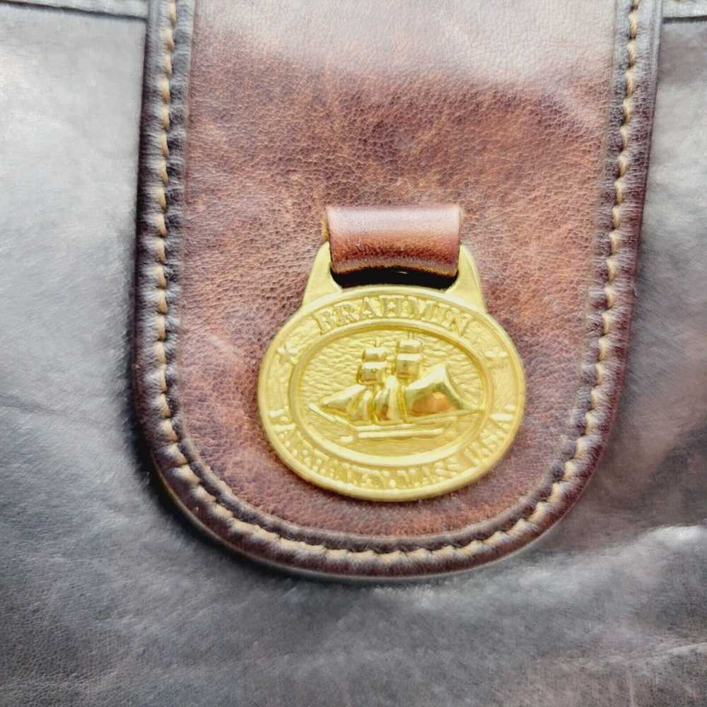 Vintage Brahmin Leather Black & Brown Shoulder bag - image 11