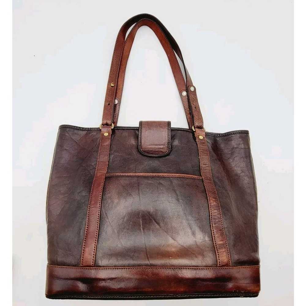 Vintage Brahmin Leather Black & Brown Shoulder bag - image 4