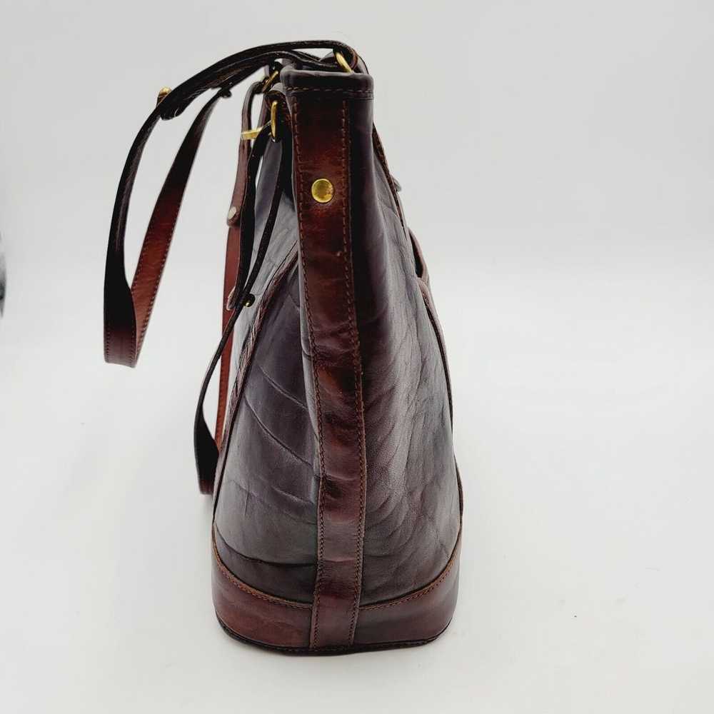 Vintage Brahmin Leather Black & Brown Shoulder bag - image 6