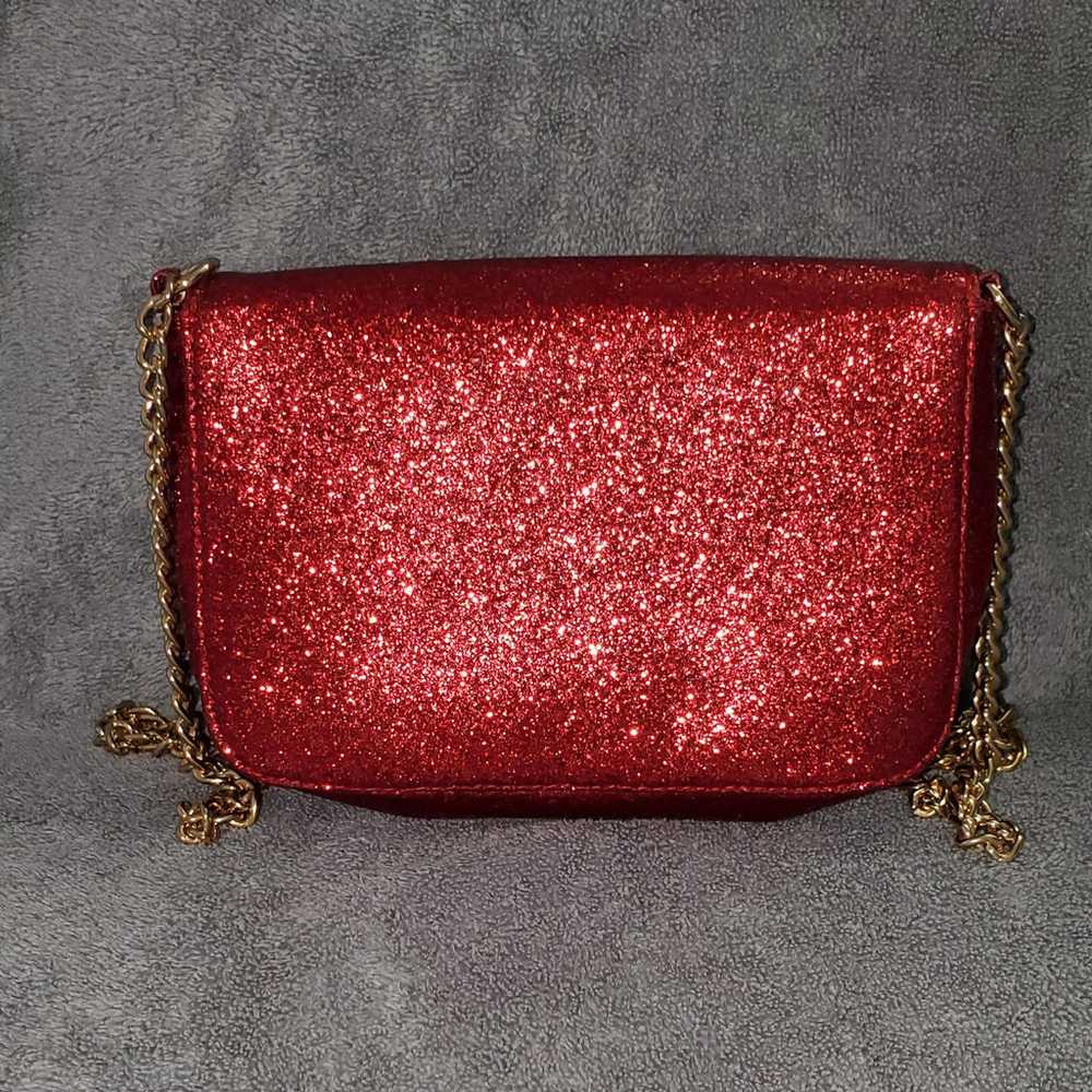 Jimmy Choo Parfums Red Sparkly Crossbody Handbag - image 2