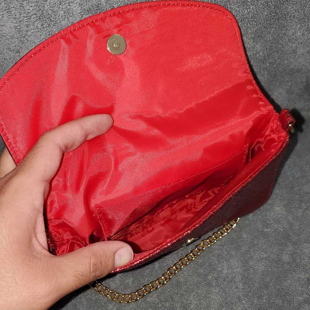Jimmy Choo Parfums Red Sparkly Crossbody Handbag - image 4