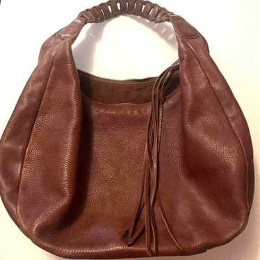 Banana Republic Vintage Rich Brown Leather Hobo - image 1