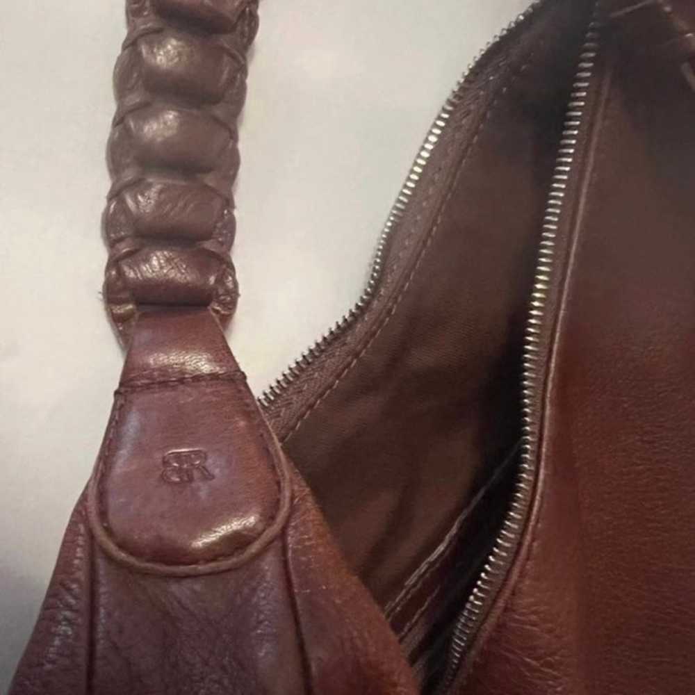 Banana Republic Vintage Rich Brown Leather Hobo - image 2