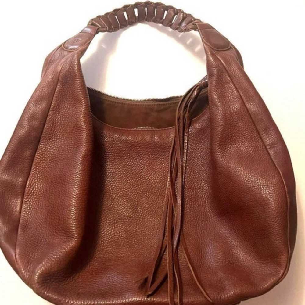 Banana Republic Vintage Rich Brown Leather Hobo - image 7