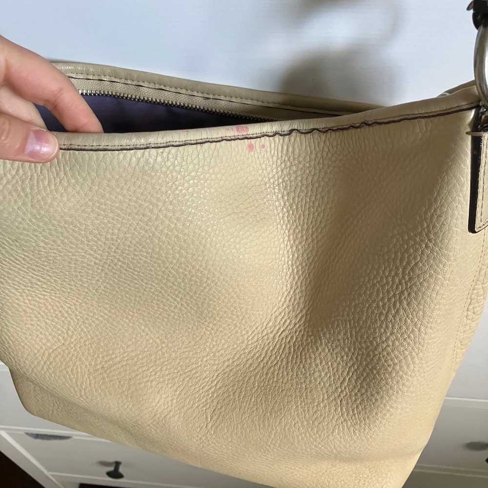 Coach Sarah Sand Pebbled Leather Handbag - image 8