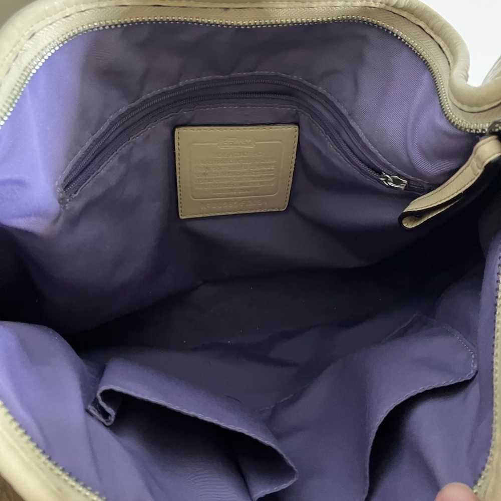 Coach Sarah Sand Pebbled Leather Handbag - image 9