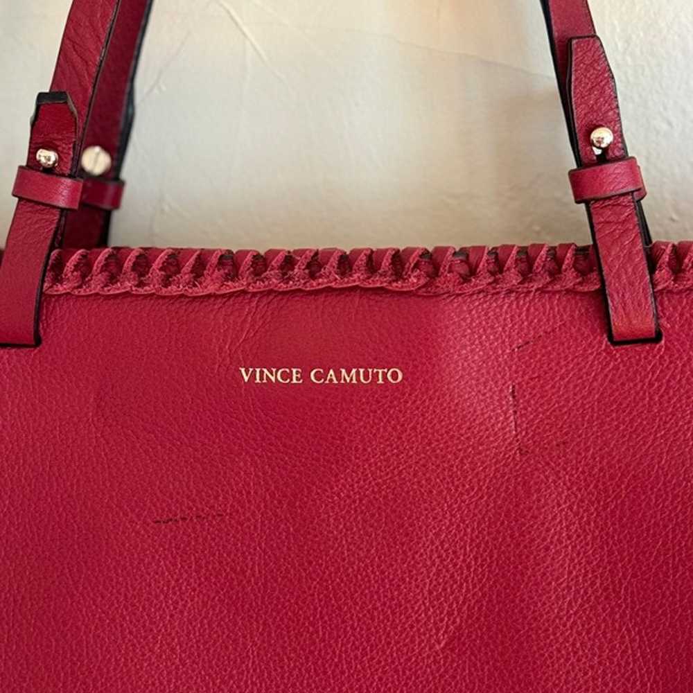 Vince Camuto Litzy Red Leather Tote Bag - image 1