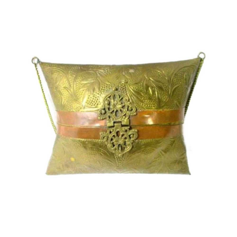 Vintage Brass and Copper Metal Pillow Purse Minau… - image 2