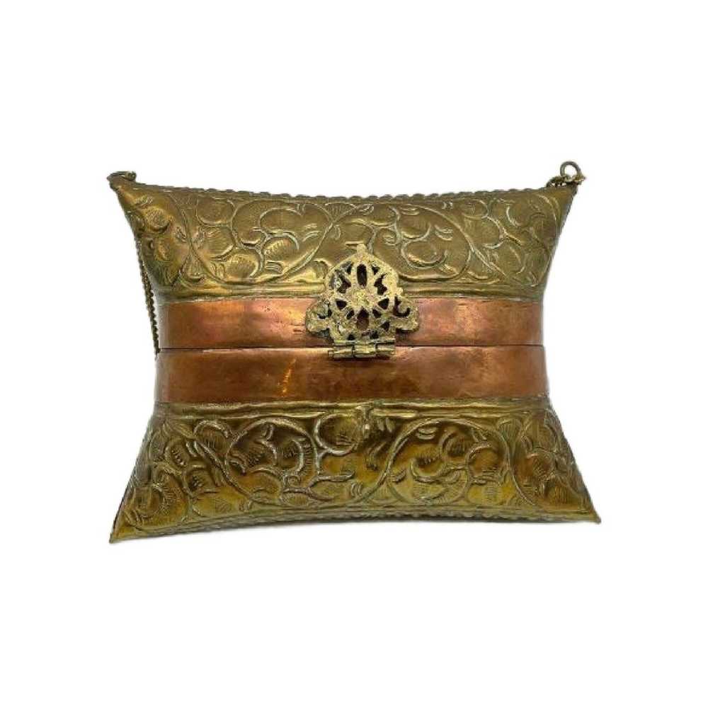 Vintage Brass and Copper Metal Pillow Purse Minau… - image 5