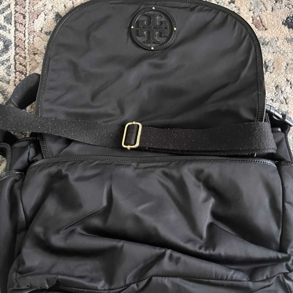Tory Burch black diaper bag / travel tote purse h… - image 6