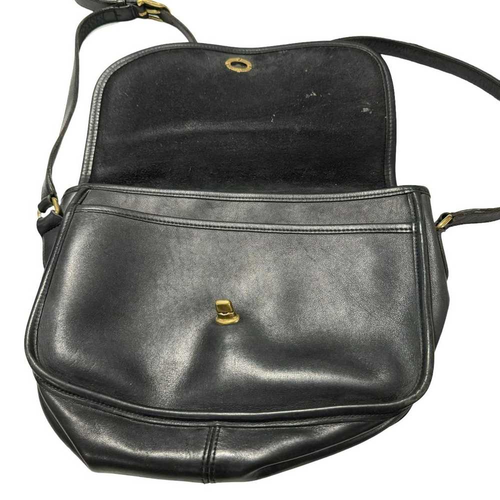 90s COACH Vintage City Bag Black Leather Crossbod… - image 4