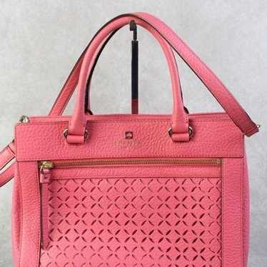 Kate Spade Bright Pink Laser Cut Designed Leather… - image 1