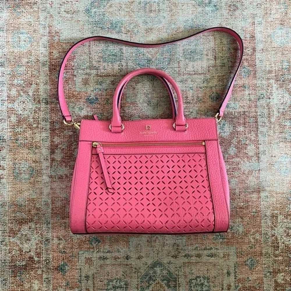 Kate Spade Bright Pink Laser Cut Designed Leather… - image 7