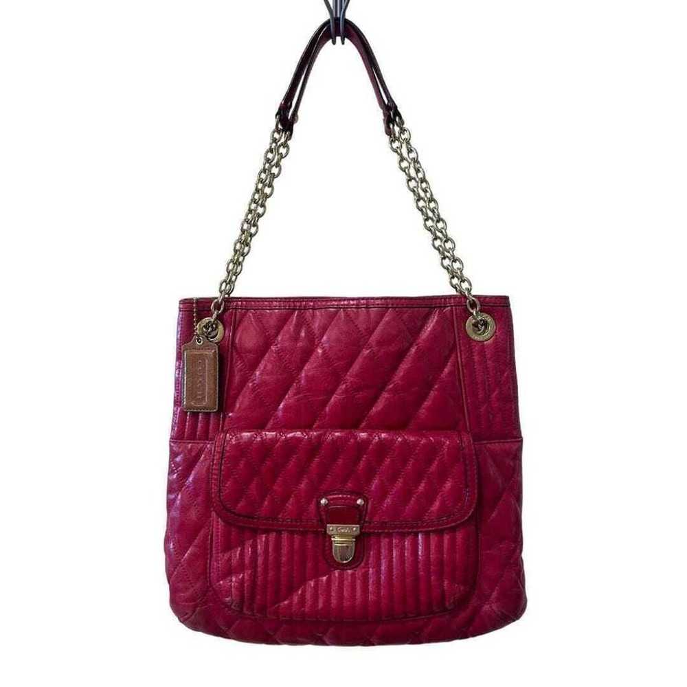 COACH Poppy Red Quilted Slim Tote - image 1