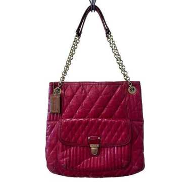 COACH Poppy Red Quilted Slim Tote - image 1