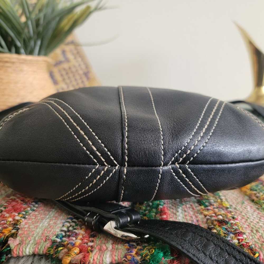 Coach vintage style black crossbody bag w tassel … - image 6