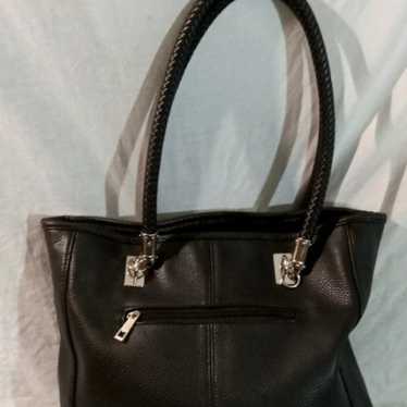 Black faux leather purse