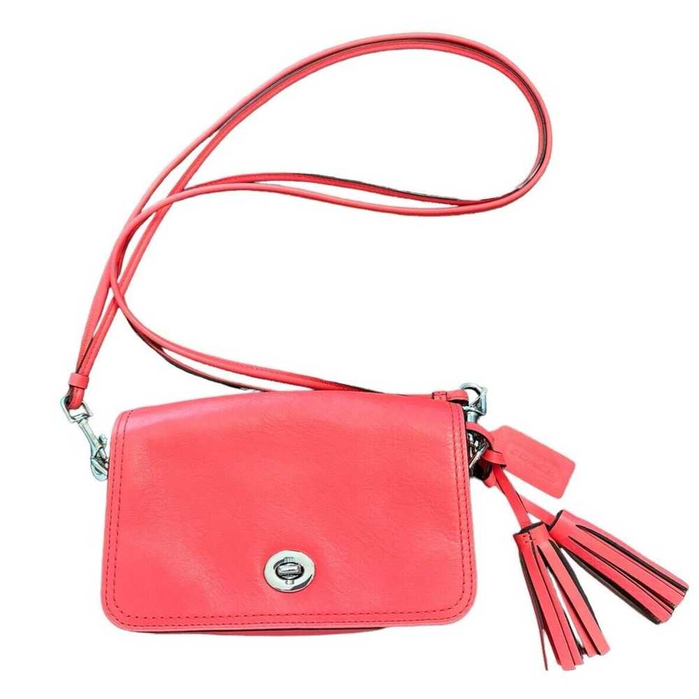 COACH 19914 Poppy Red Leather Penny Shoulder Cros… - image 1