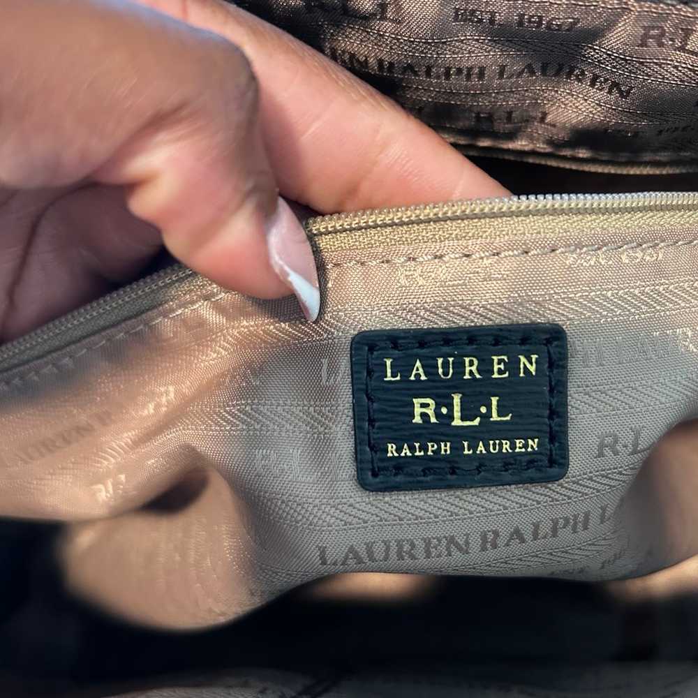 LAUREN Ralph Lauren Black Epi Leather Satchel Han… - image 8