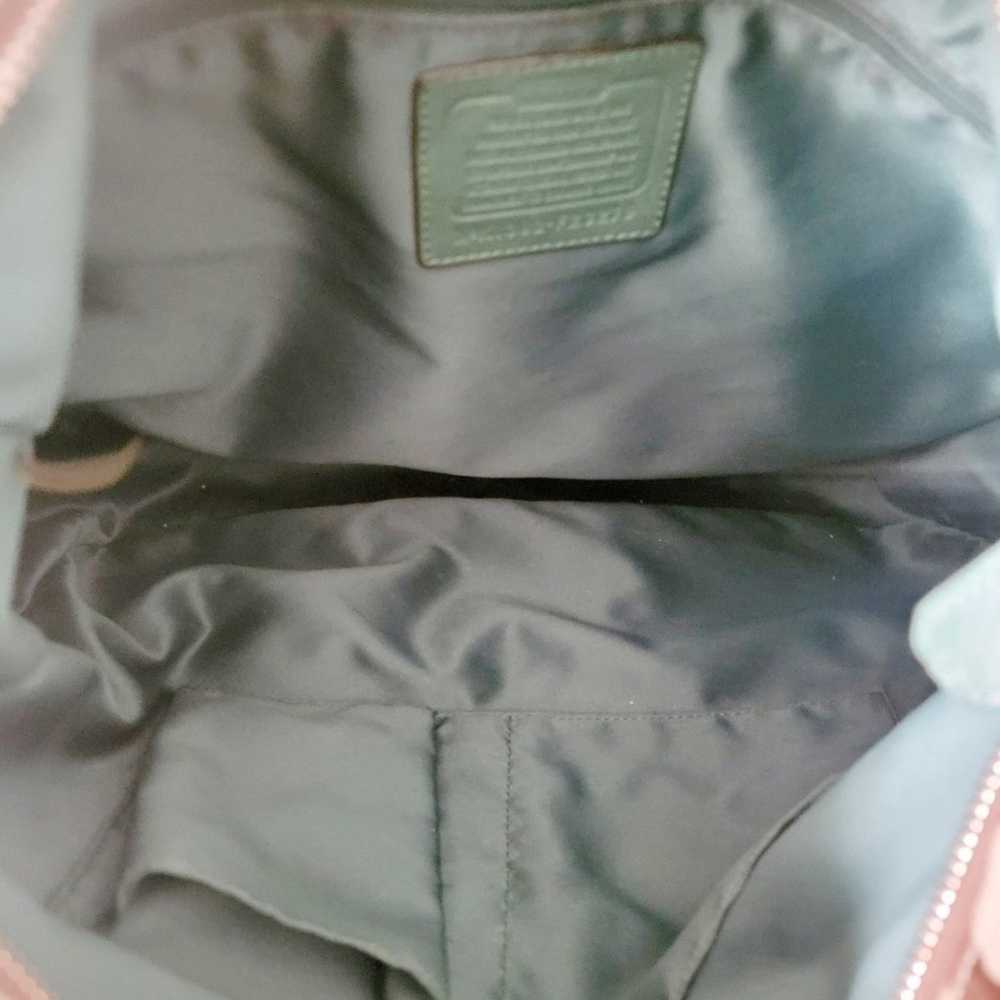 Coach green leather satchel shoulder crossbody bag - image 9