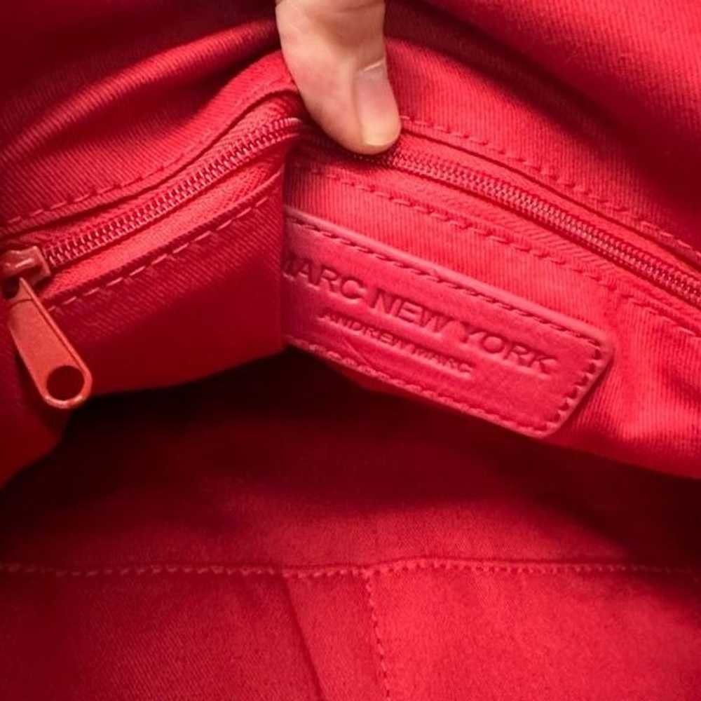 Marc New York Red Genuine Leather Zip Tote Handba… - image 10