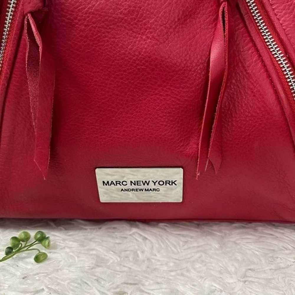 Marc New York Red Genuine Leather Zip Tote Handba… - image 2