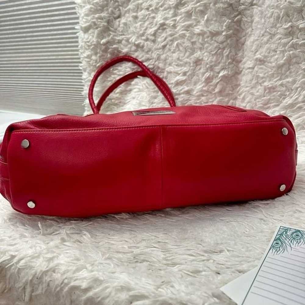 Marc New York Red Genuine Leather Zip Tote Handba… - image 7