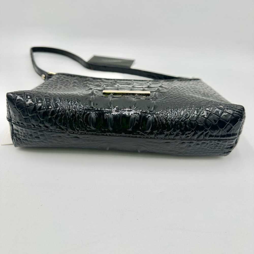 Brahmin Lorelai Black Crocodile Embossed Leather … - image 5
