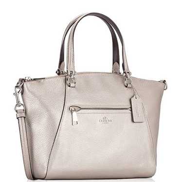 #COACH Silver Leather Satchel - image 1