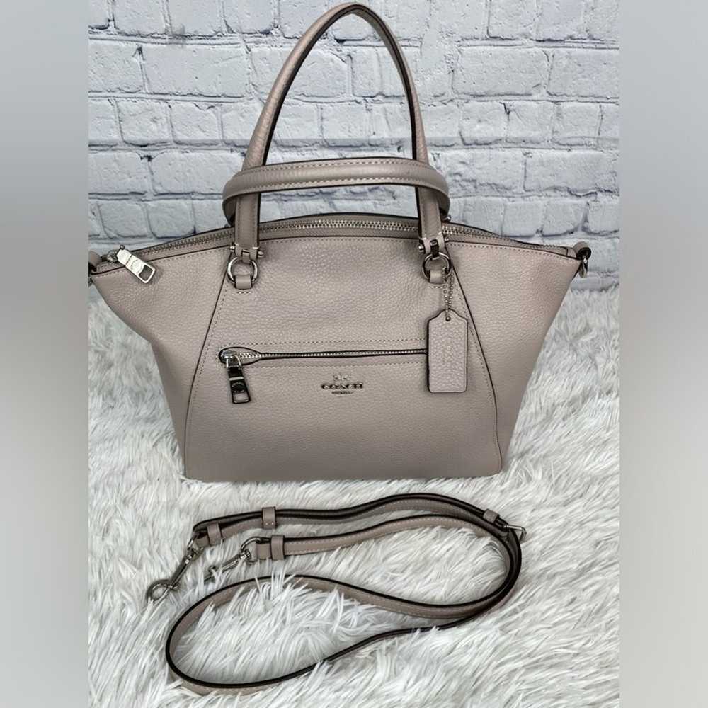 #COACH Silver Leather Satchel - image 2