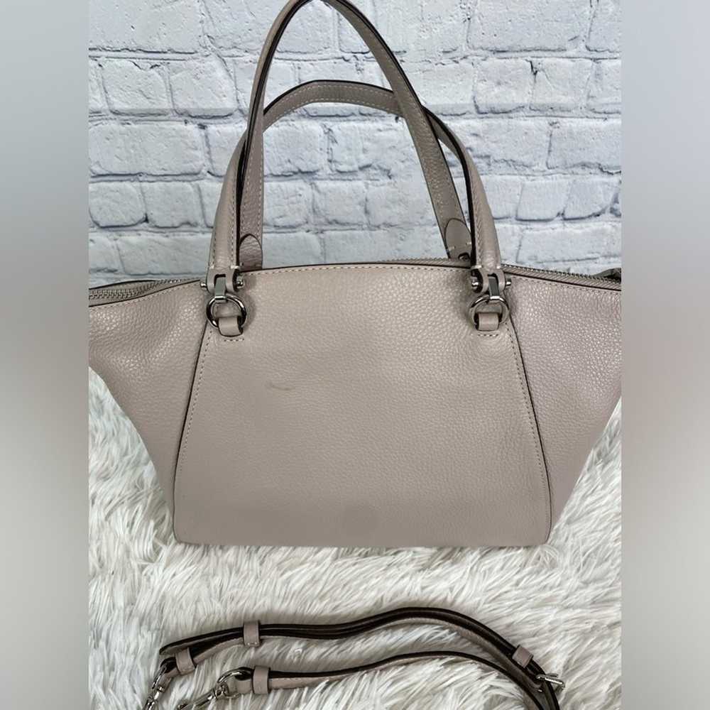 #COACH Silver Leather Satchel - image 4