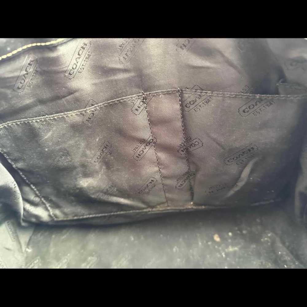 Vintage Coach black leather shoulder bag purse - image 3