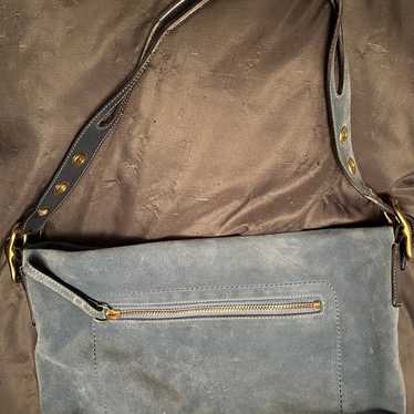 Blue suede vintage coach purse