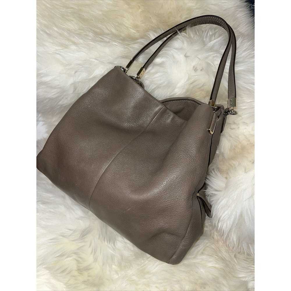 Coach Taupe / Gray Leather Tote / Bag / Purse - image 4