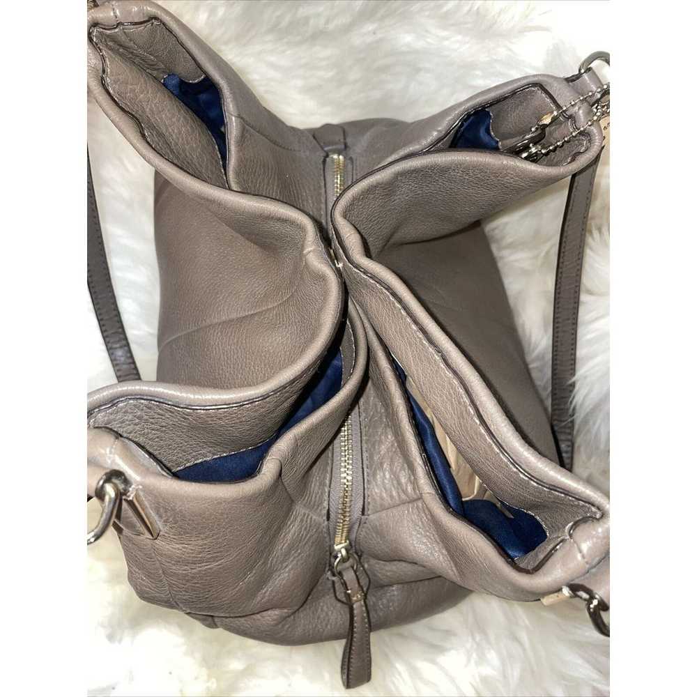 Coach Taupe / Gray Leather Tote / Bag / Purse - image 5