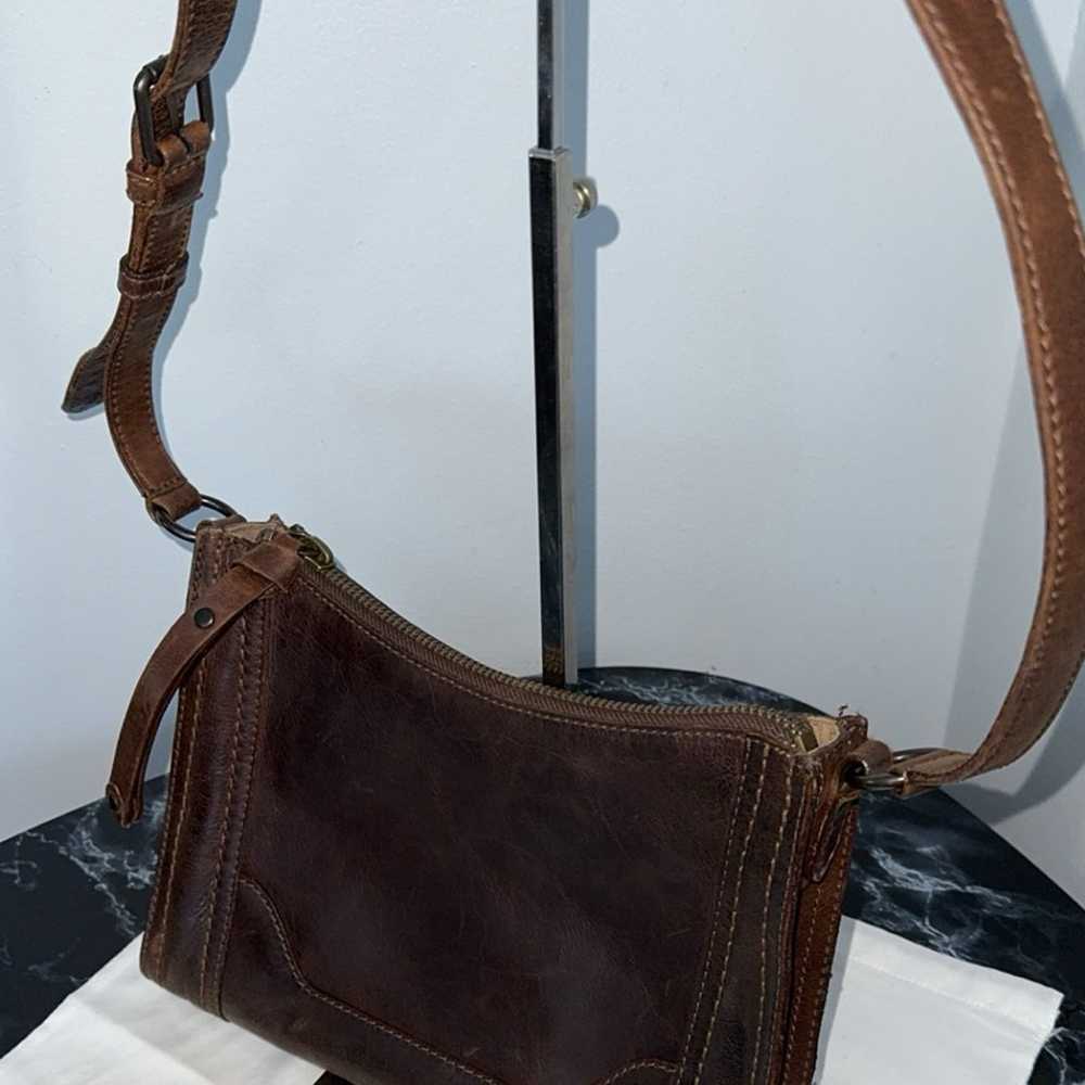 FRYE Melissa Zip Leather Crossbody Bag Leather Da… - image 2