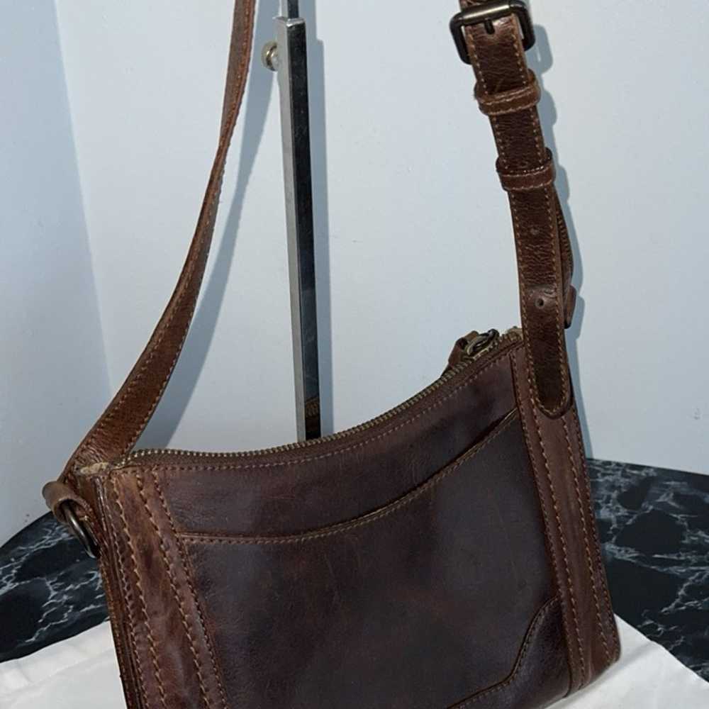 FRYE Melissa Zip Leather Crossbody Bag Leather Da… - image 4