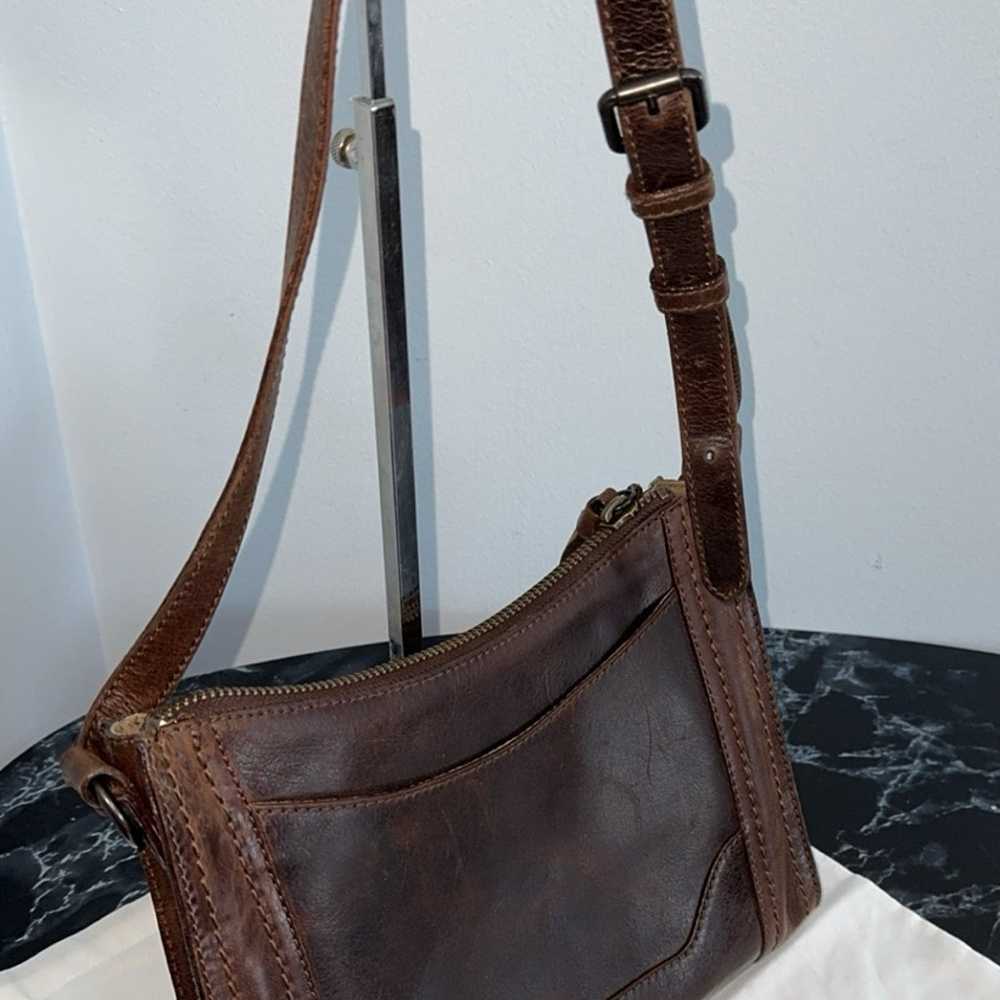 FRYE Melissa Zip Leather Crossbody Bag Leather Da… - image 5