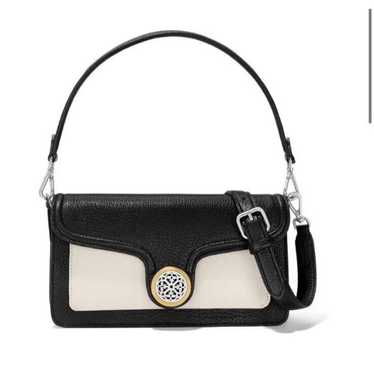 Brighton Pascale Black White Soft Leather Handbag 